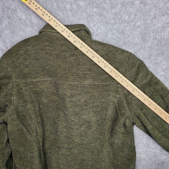 LL Bean Wool Shirt Jacket Shacket Womens S Petite Green Equestrian Barn Coat - Picture 8 of 9